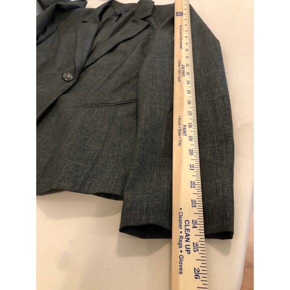 Emily Women Single Button Blazer Brown Size 14 Lapel Notch Collar Executive - Picture 12 of 13